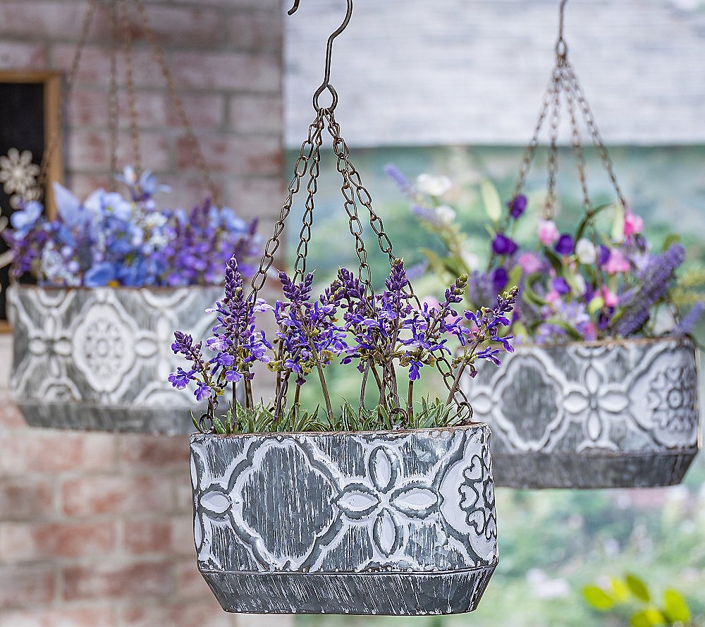 S 3 Nesting Hanging Metal Planters by Gerson Co