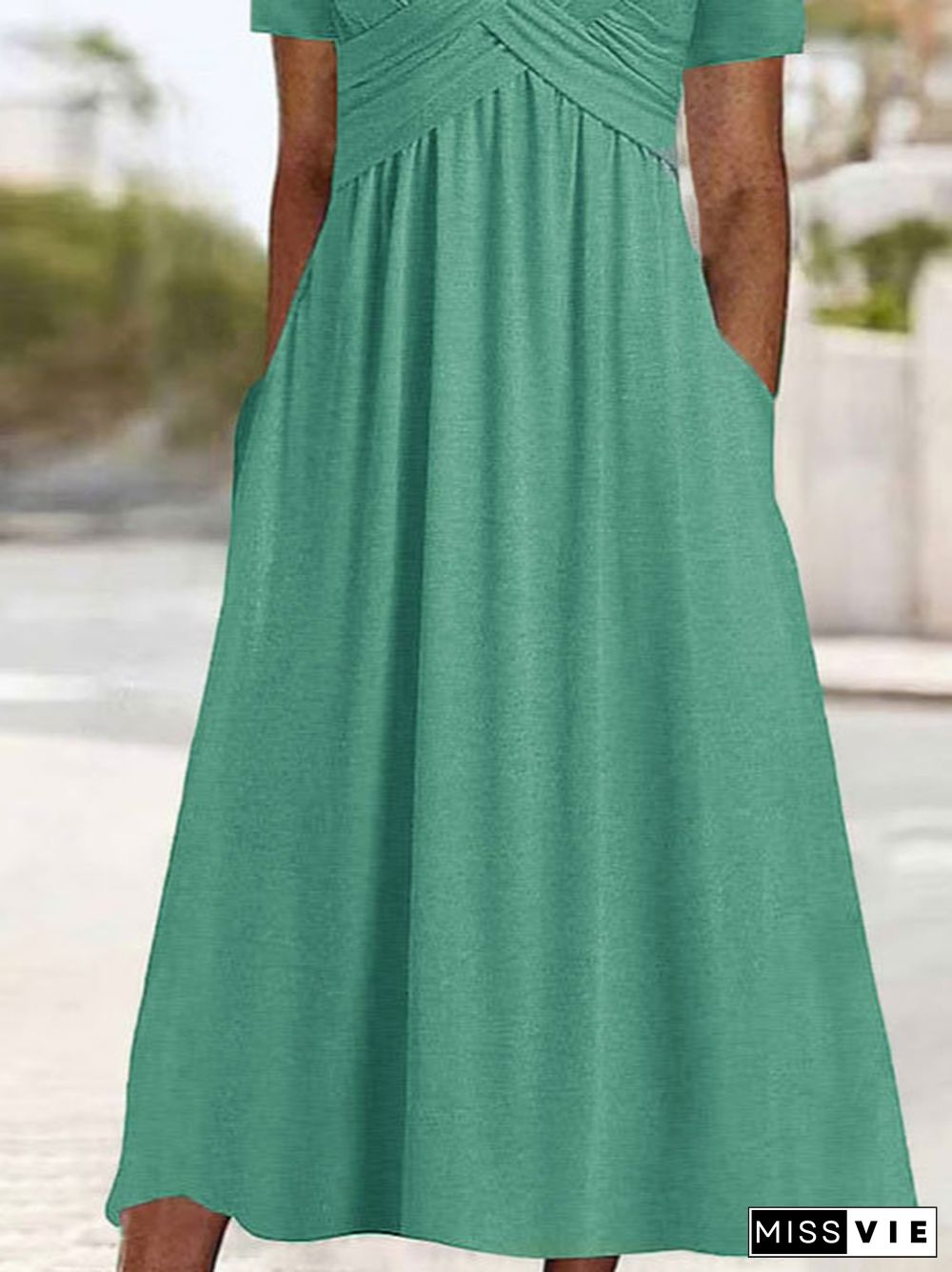 Plain Sweetheart Neckline Regular Fit Casual Dress