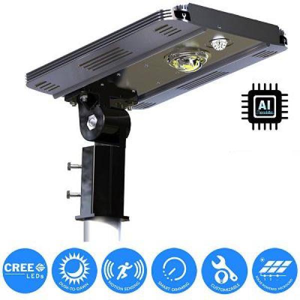 eLEDing Solar Power SMART LED Street Light for Commercial and Residential Parking Lots Bike Paths Walkways Courtyard EE810W-SFBS