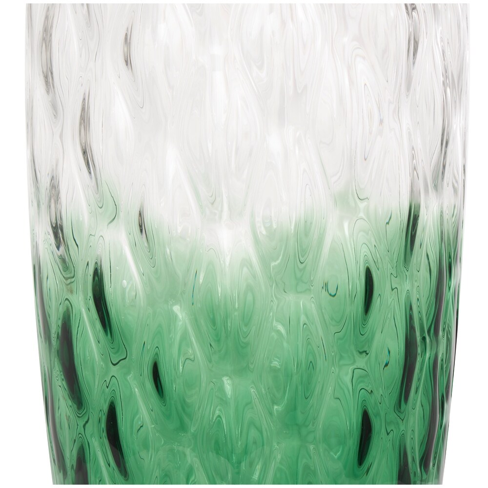 Green Glass Handmade Ombre Vase