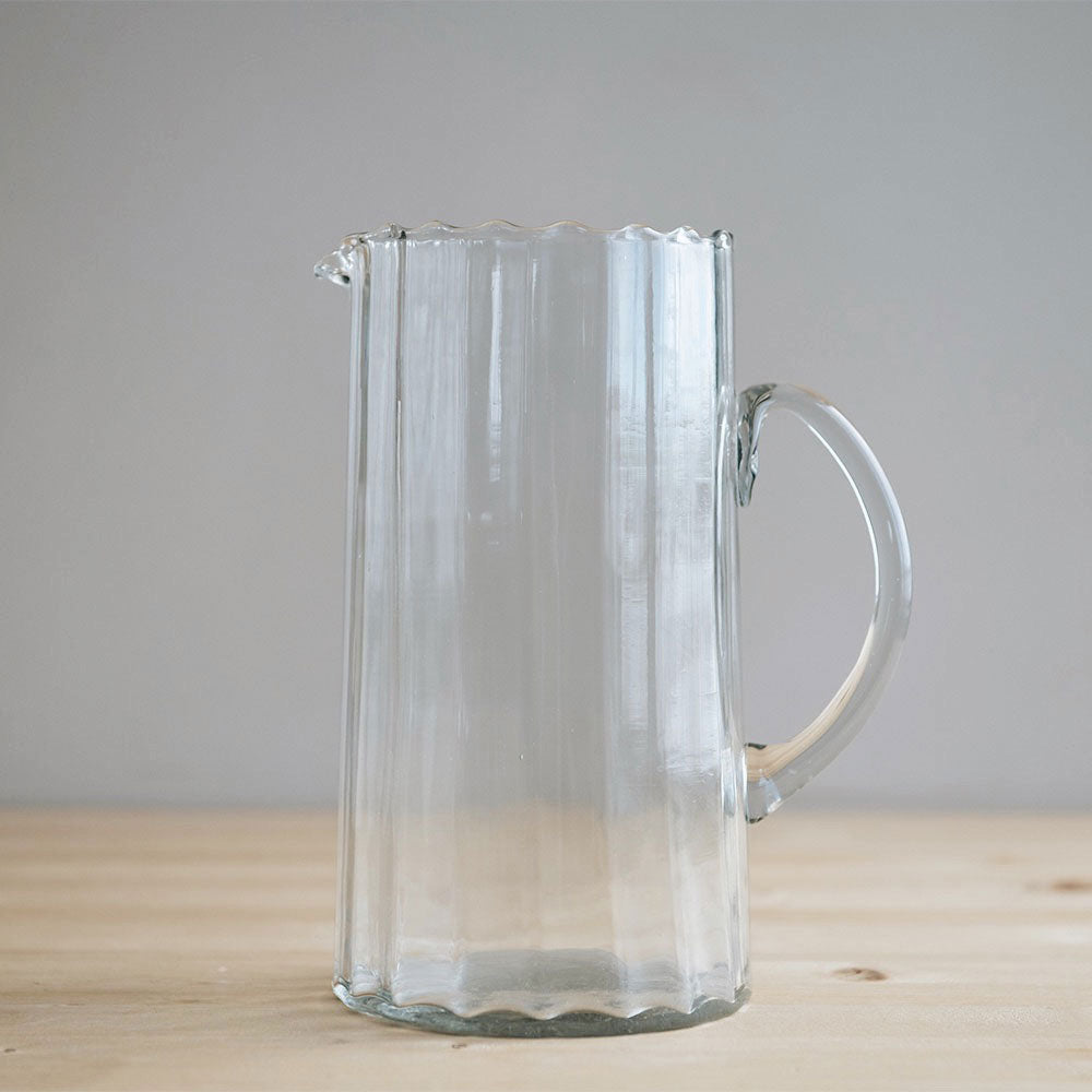 Recycled Glass Ripple Pitcher