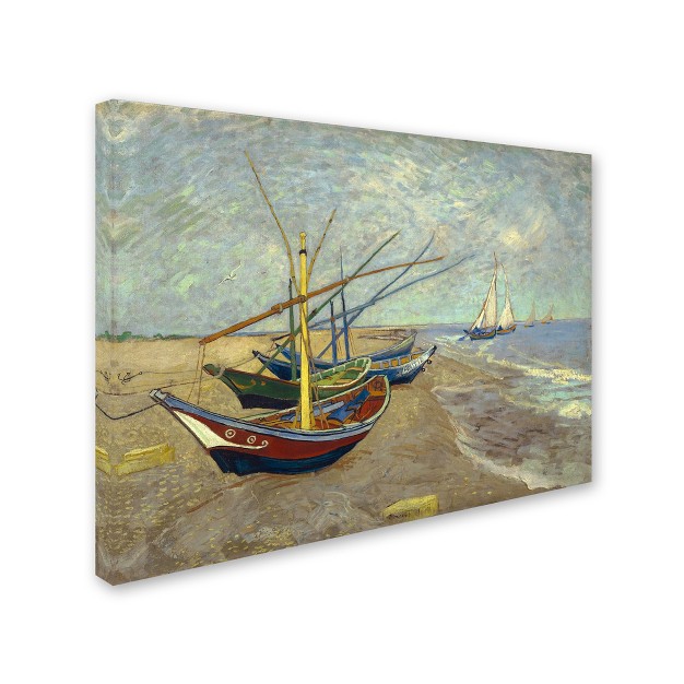 Trademark Fine Art vincent Van Gogh x27 fishing Boats On The Beach x27 Canvas Art