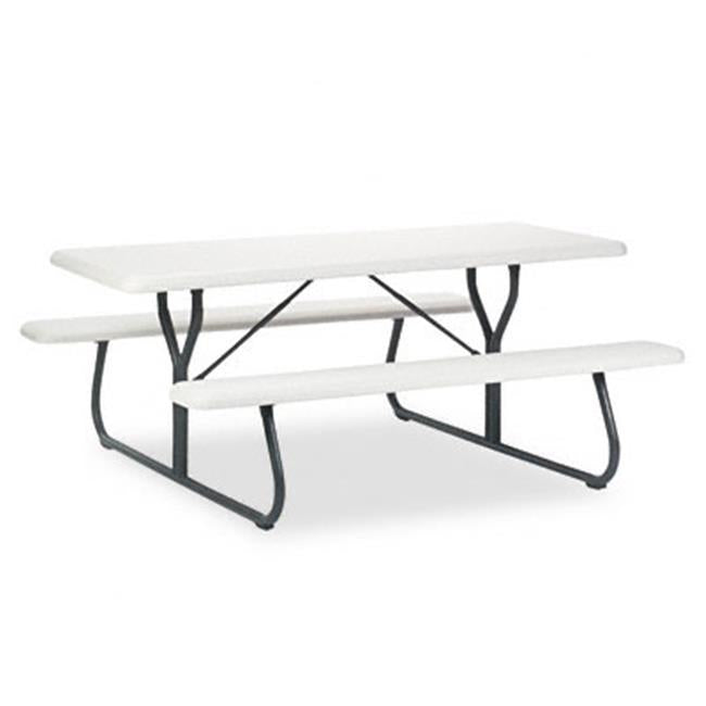 Indestruc-Tables Too Picnic Bench Table  Rect  72w x 30d  Platinum