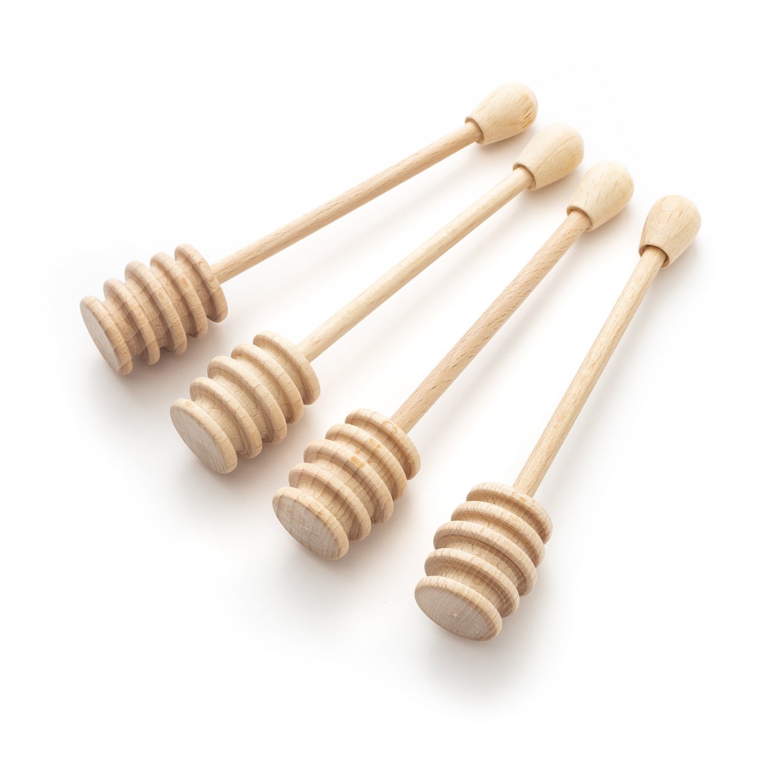 Tuuli Kitchen 4 piece Wooden Set Honey Dipper Drizzler Server Spoon Sticks 6 Inches