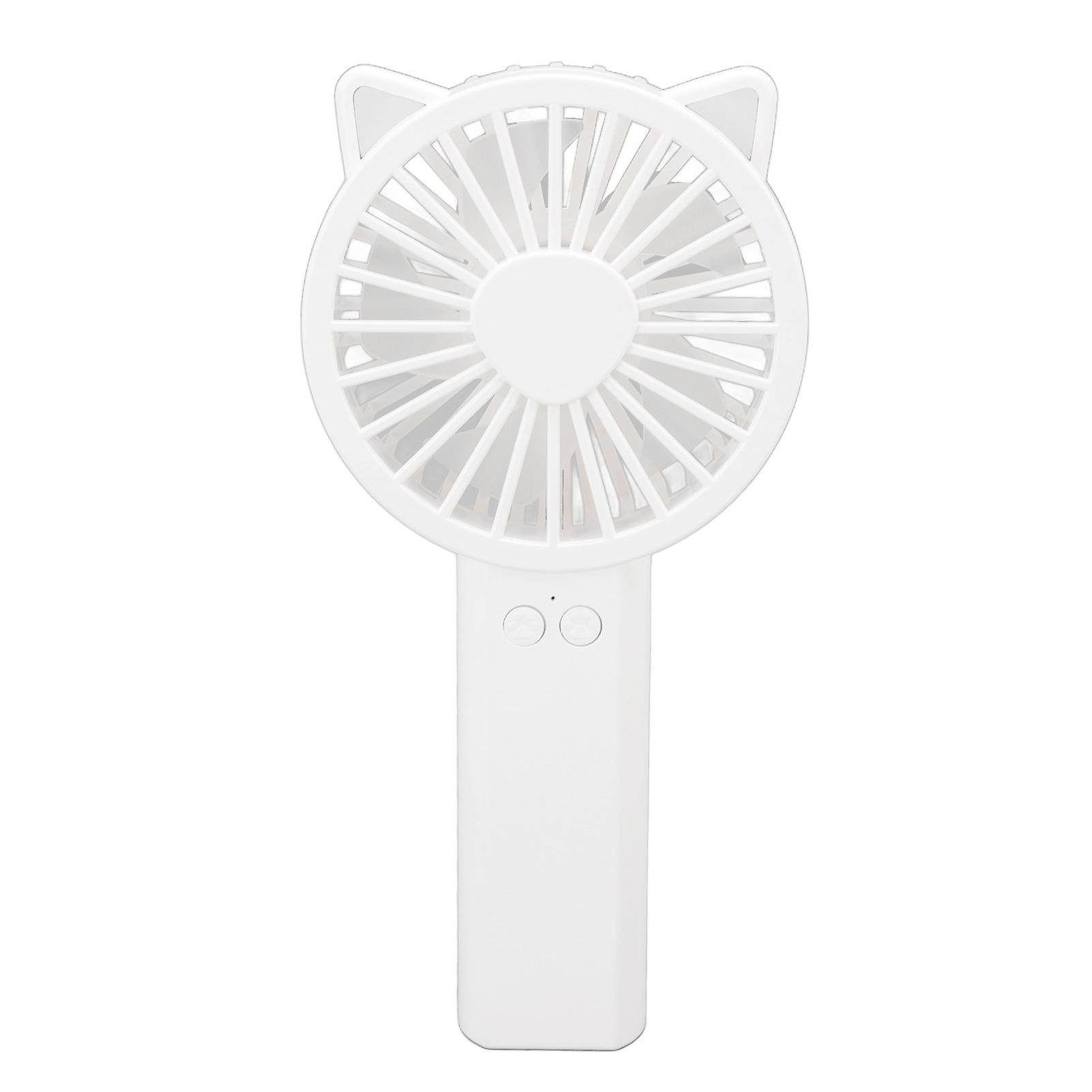 Handheld Mini Fan 3 Different Wind Speeds USB Charging Low Noise Small Fan with Light for Office Dormitory Home