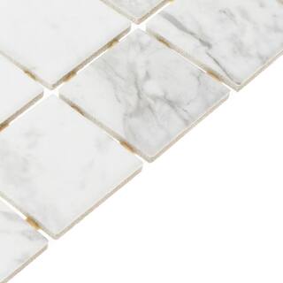 Marazzi EpicClean Milton Arabescato Marble 12 in. x 12 in. Glazed Ceramic Mosaic Tile (1 sq. ft.  piece) ML4022ECHD1P2