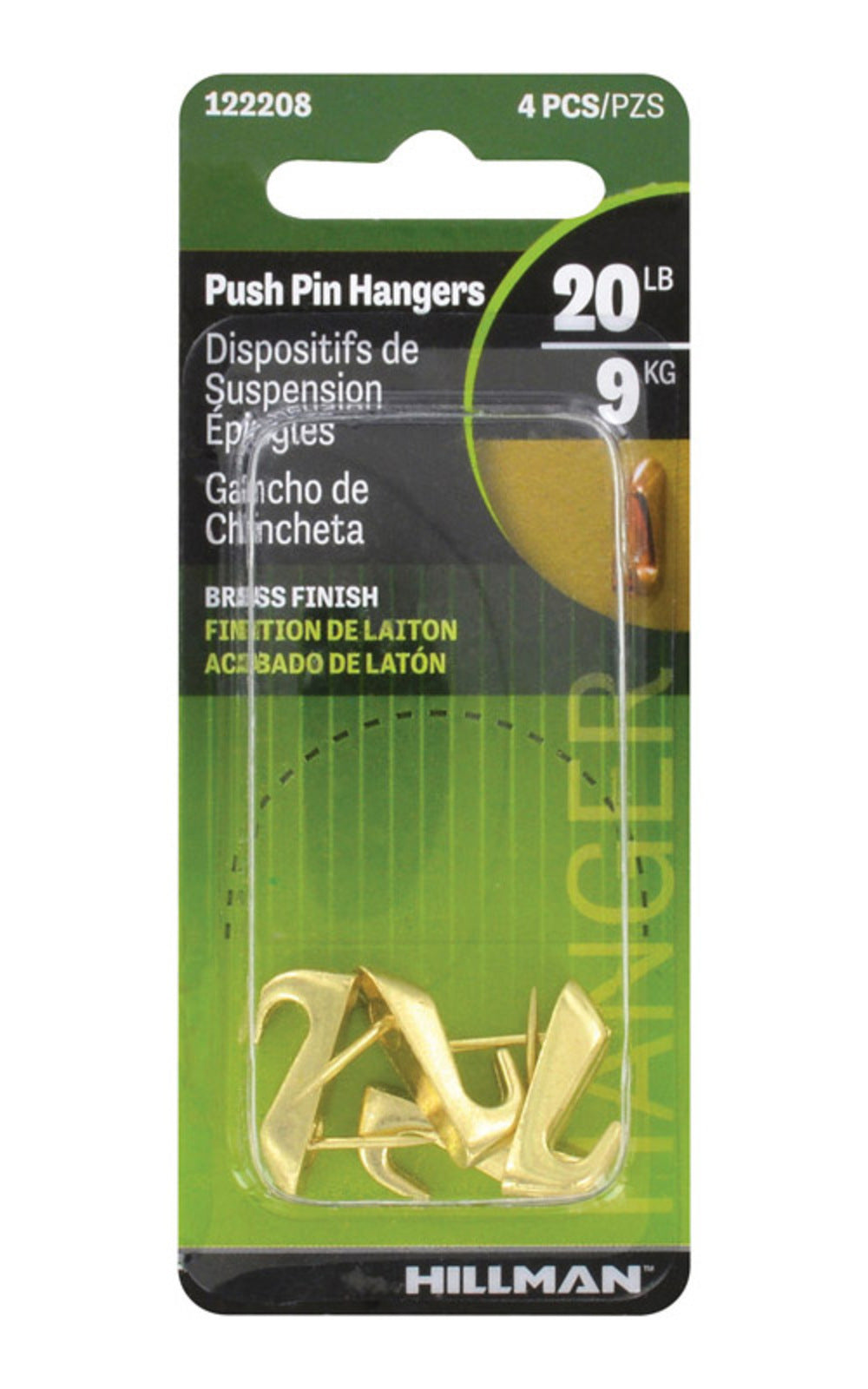 PUSH PIN BRASS 20LB CD4