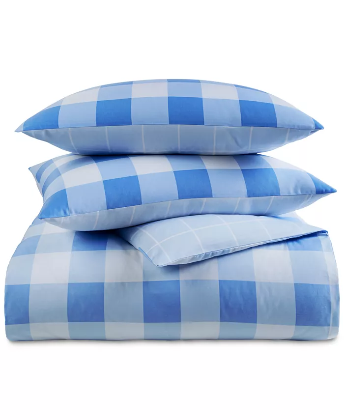 Charter Club Gingham Colorblock 3-Pc. Duvet Cover Set， King，