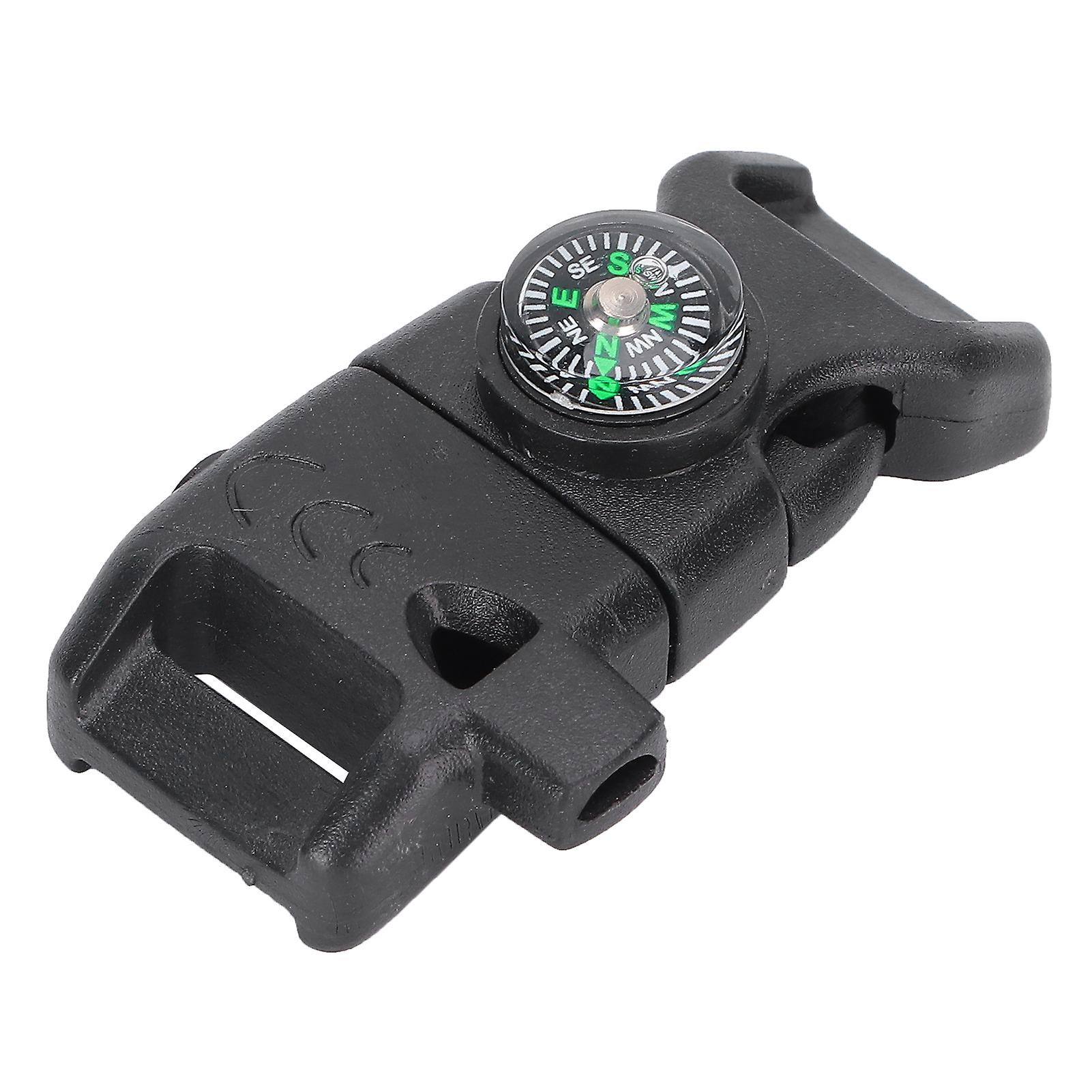 Compass Multi Function Plastic Emergency Survival Whistle Buckle For Outdoor Camping Hiking