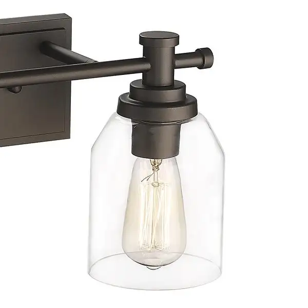 2-Light Bathroom Vanity Light, Farmhouse Bathroom Wall Sconce with Clear Glass Shade