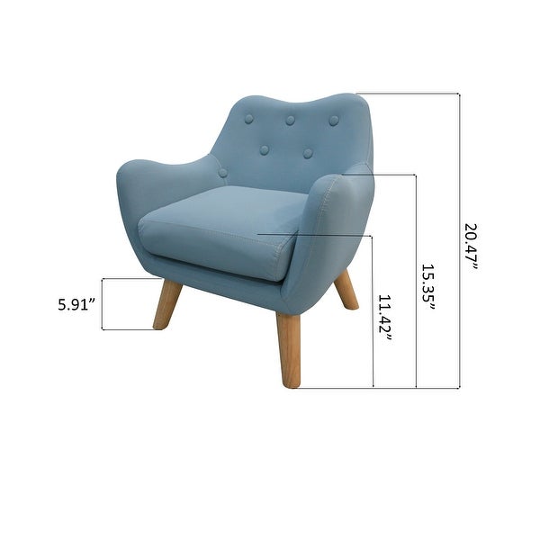 Microfibres Fabric Chair Single Sofa Comfy Upholstered Accent Armchair with Wooden Legs， Kids Sofa for Small Spaces