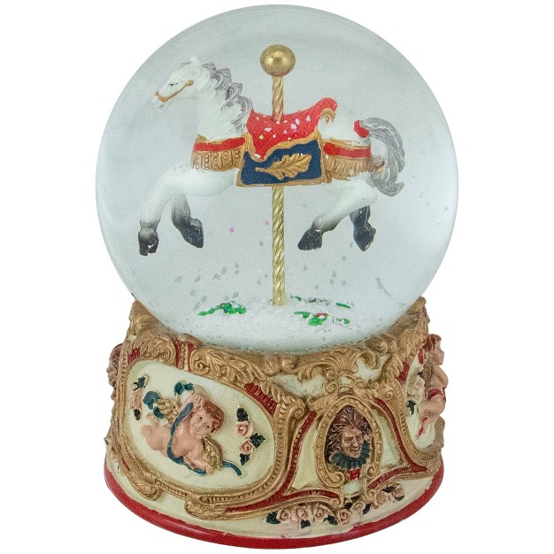 Musical Carousel Horse Christmas Snow Globe