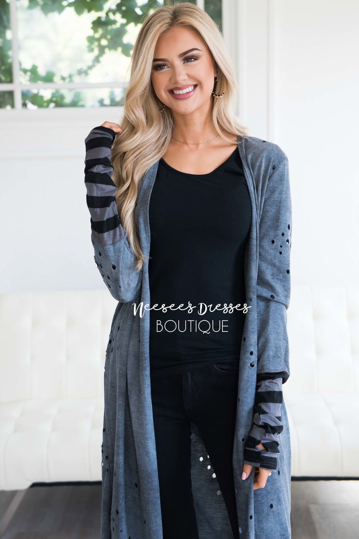 Top of The Line Distressed Duster Cardigan