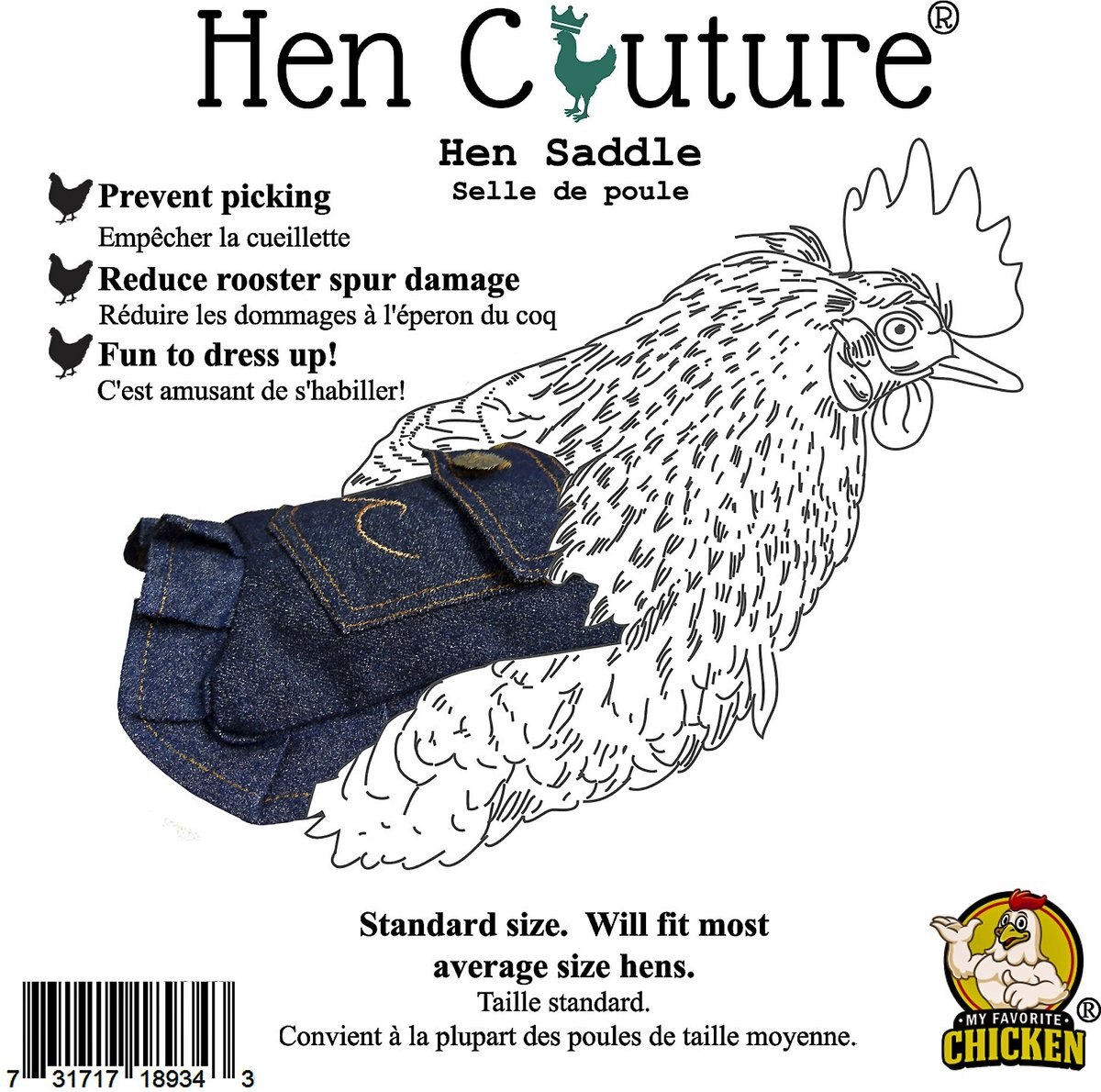 Hen Couture Blue Denim Hen Saddle