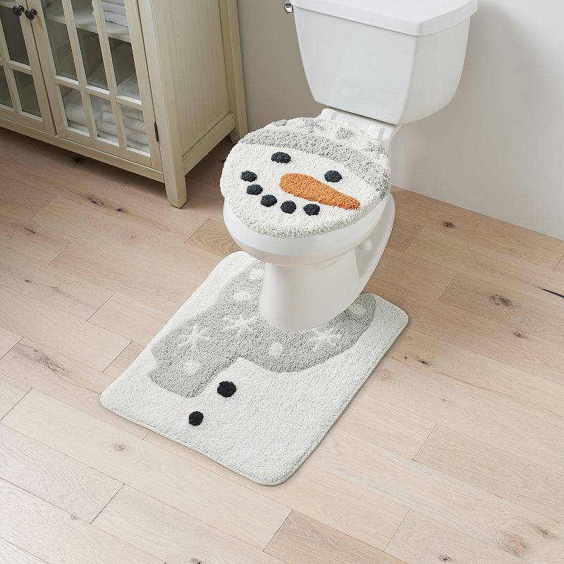 St. Nicholas Square? Snowman Lid Cover and Bath Rug Set