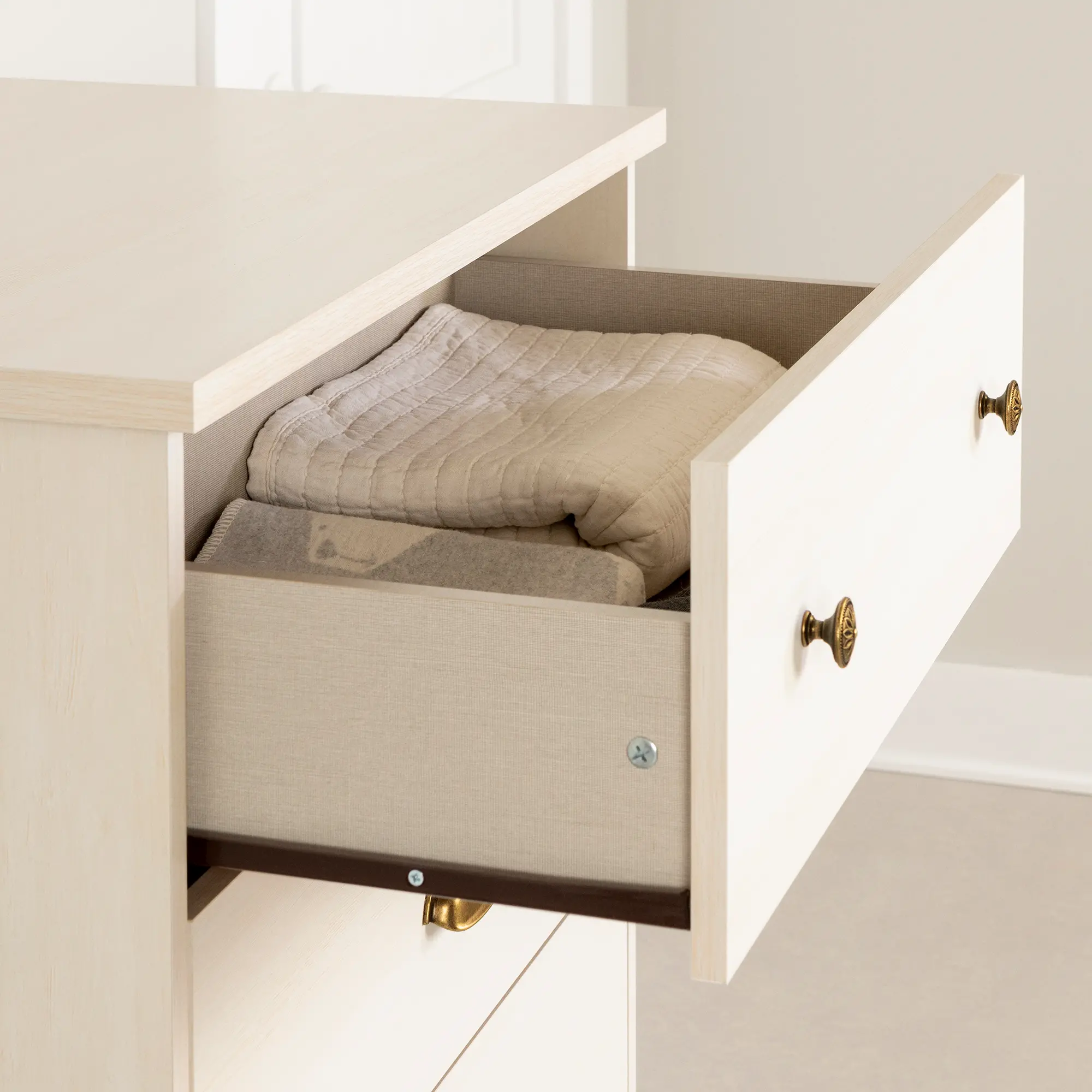 Lyara White Wash 4-Drawer Chest - South Shore