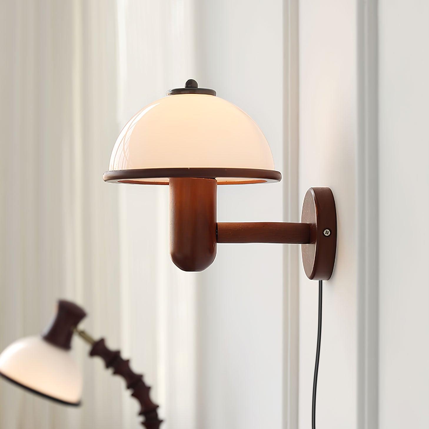 Mushroom Wood Wall Lamp