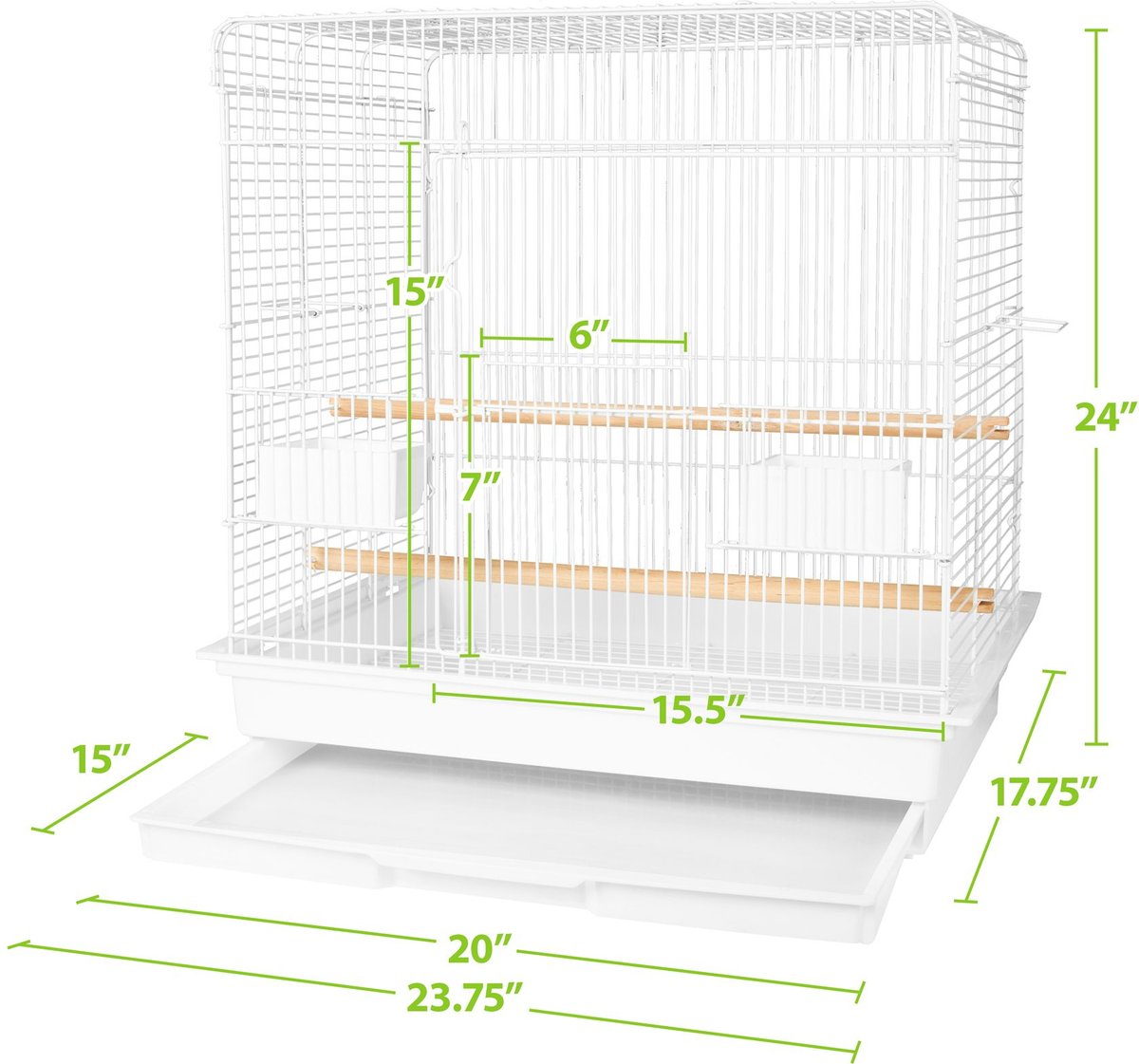 Featherland Paradise 2418S Starter Kit Bird Cage， White