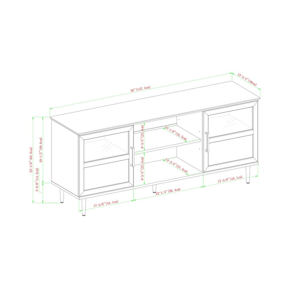 Middlebrook Jularbo 58 inch Split Panel 2 Door TV Stand