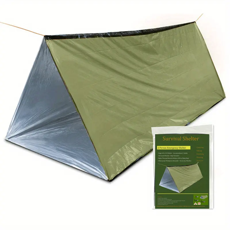 Kongbo Life Tent Emergency Survival Shelter 2 Person Emergency Shelter Tent Use As Survival Tube Tent for Camping Hiking