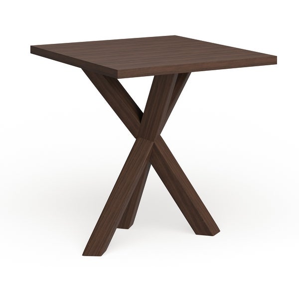 Strick and Bolton Lempicka End Table with 1-inch Thick Solid Walnut Top and Stylish X-detailing