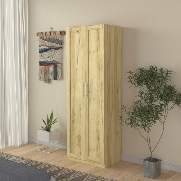 Wooden locker， 2 doors， 3 shelves， wardrobe closet， separate kitchen storage locker - - 38105666