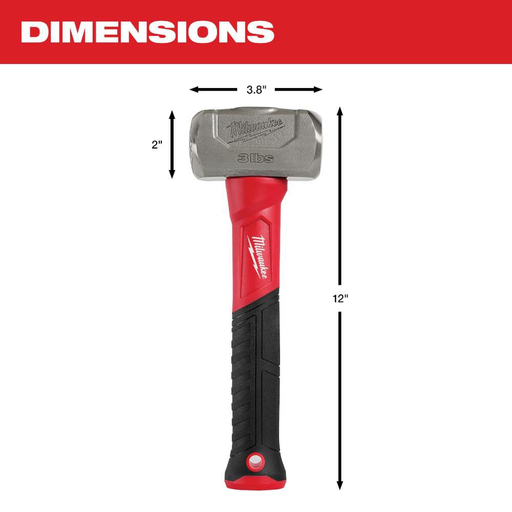 MW Drilling Hammer 3lb Fiberglass 48-22-9310 from MW