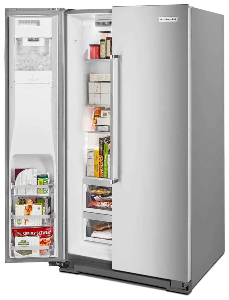 KitchenAid ADA 24.8 Cu. Ft. PrintShield Stainless Steel Side-By-Side Refrigerator With Exterior Ice And Water Dispenser