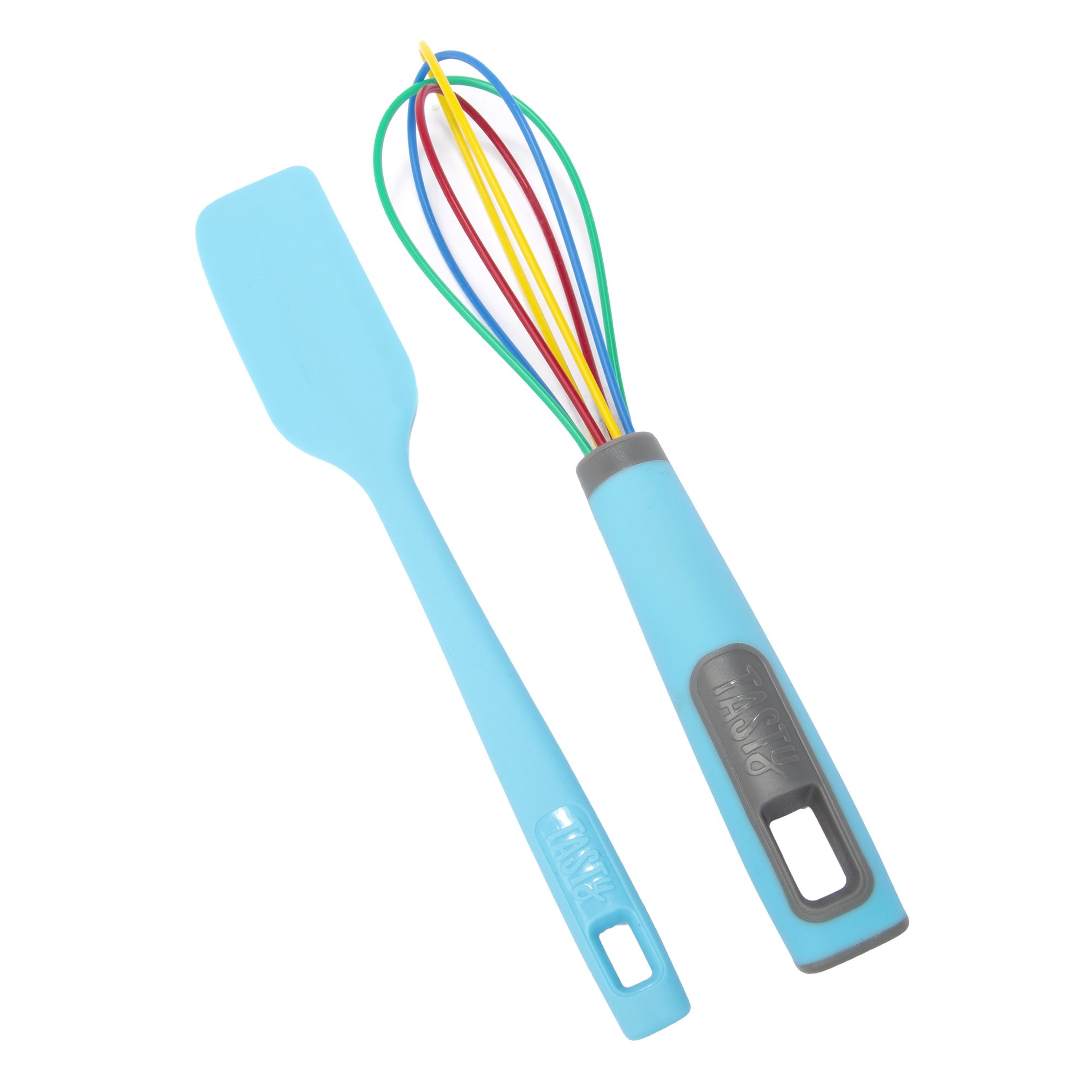 Tasty Silicone Mini Spatula and Whisk Baking Kitchen Gadgets Set, Tasty Blue, 2 Piece