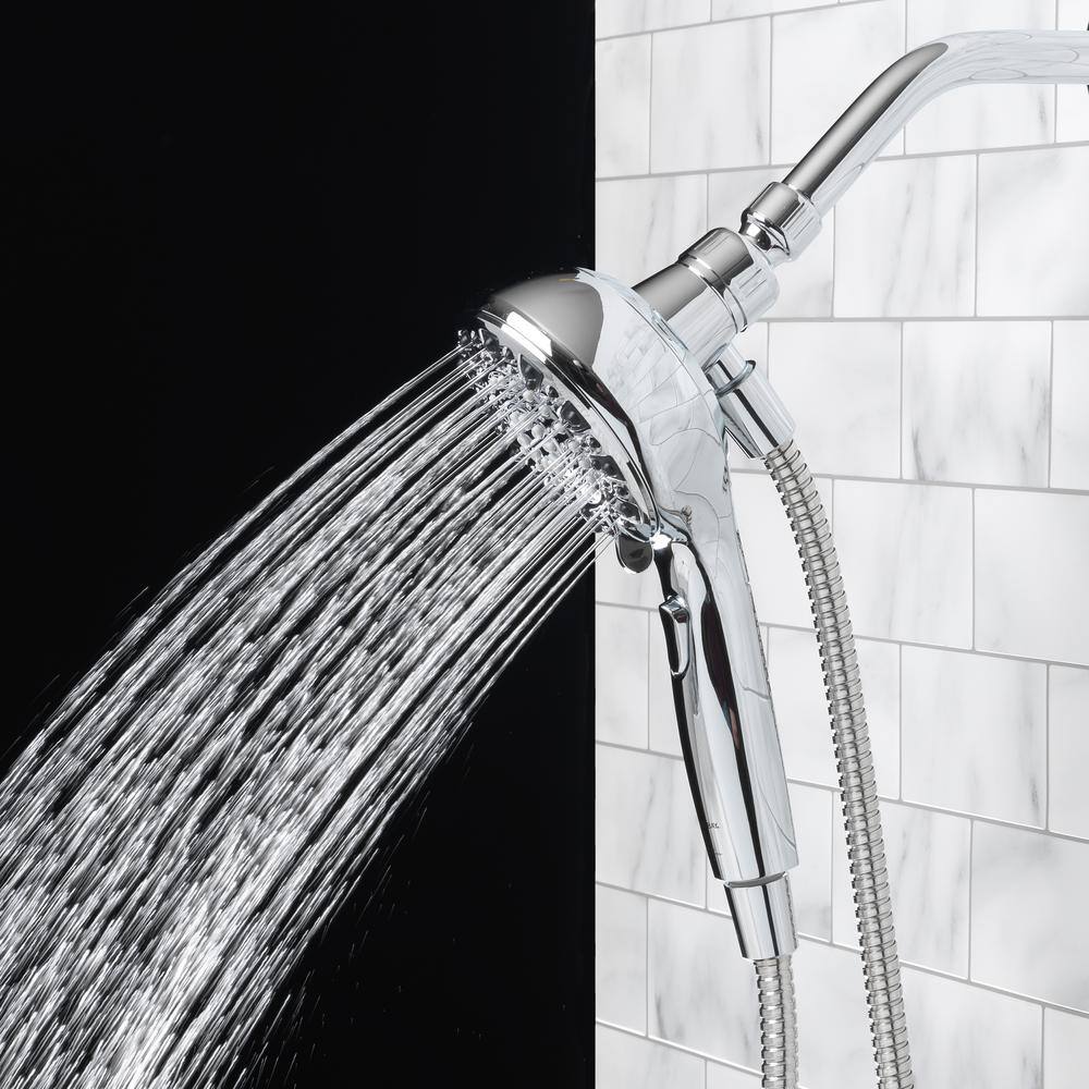 Glacier Bay Push Release 6-Spray Patterns with 1.8 GPM 4.25 in. Wall Mount Handheld Shower Head in Chrome 8571101HC