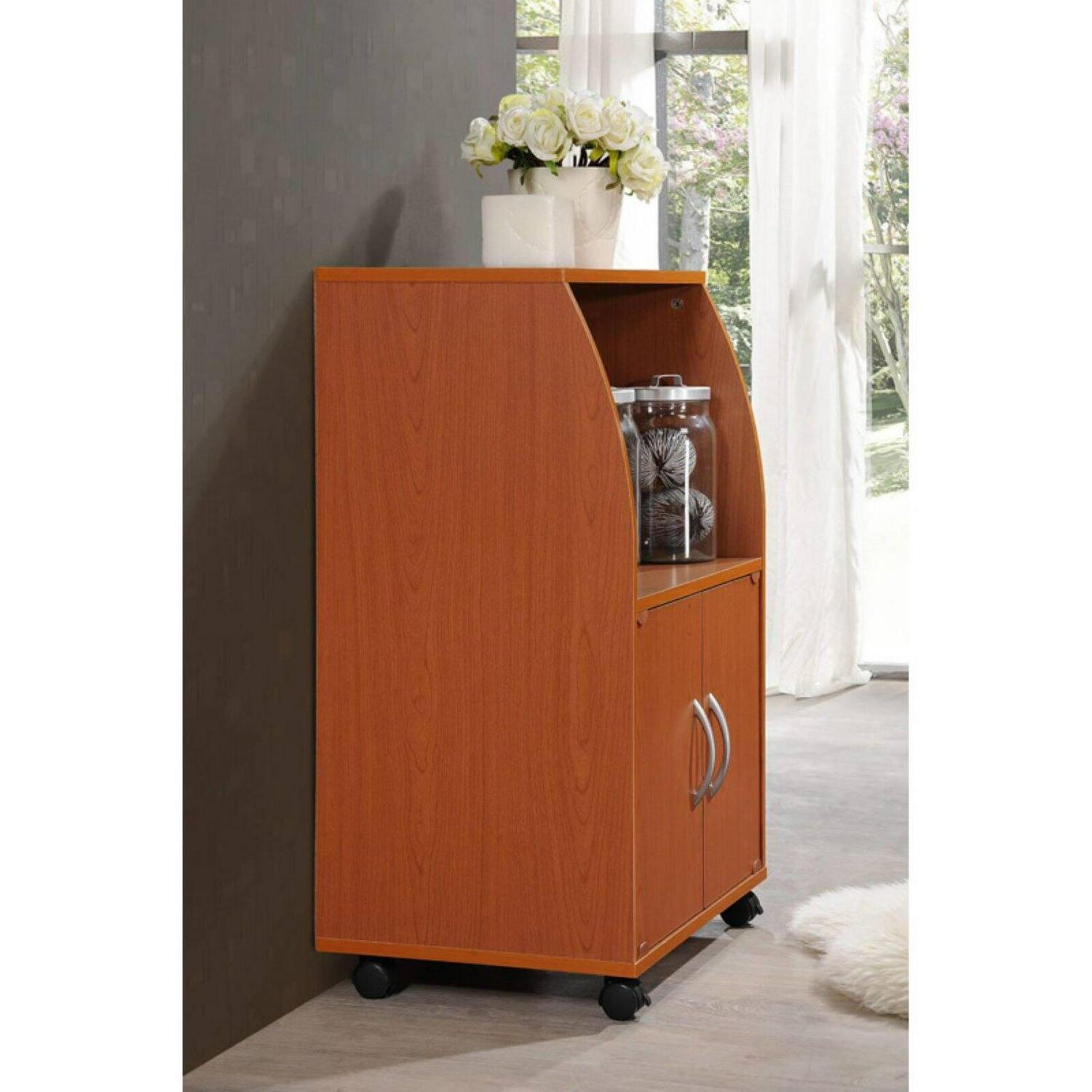 Hodedah 2-Door Microwave Cart