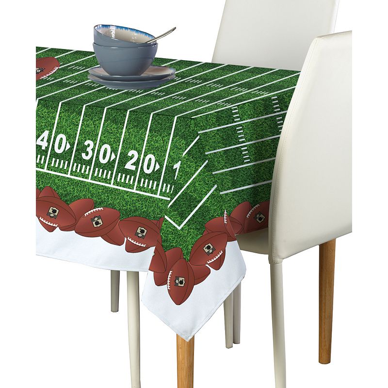 Square Tablecloth， 100% Polyester， 54x54， Football Garland