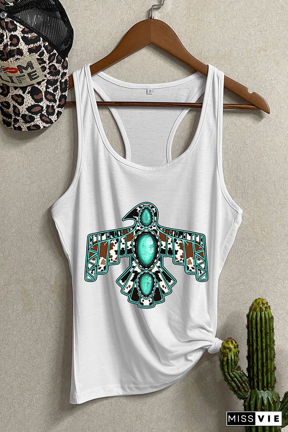 Cowhide Turquoise Thunderbird Tank Top Wholesale