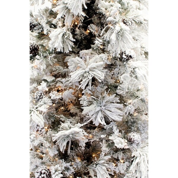 Flocked Needle 12foot Prelit Pine Christmas Tree