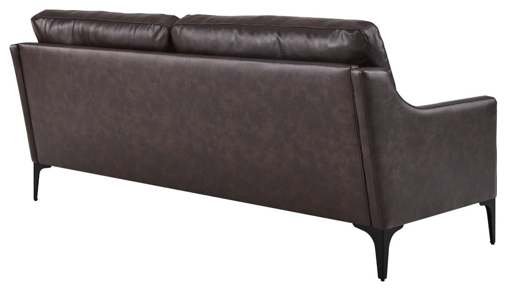 Corland Leather Sofa   Midcentury   Sofas   by Modway  Houzz