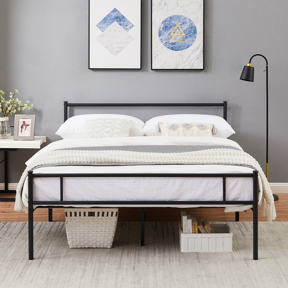 Black Classic Metal Bed Frame