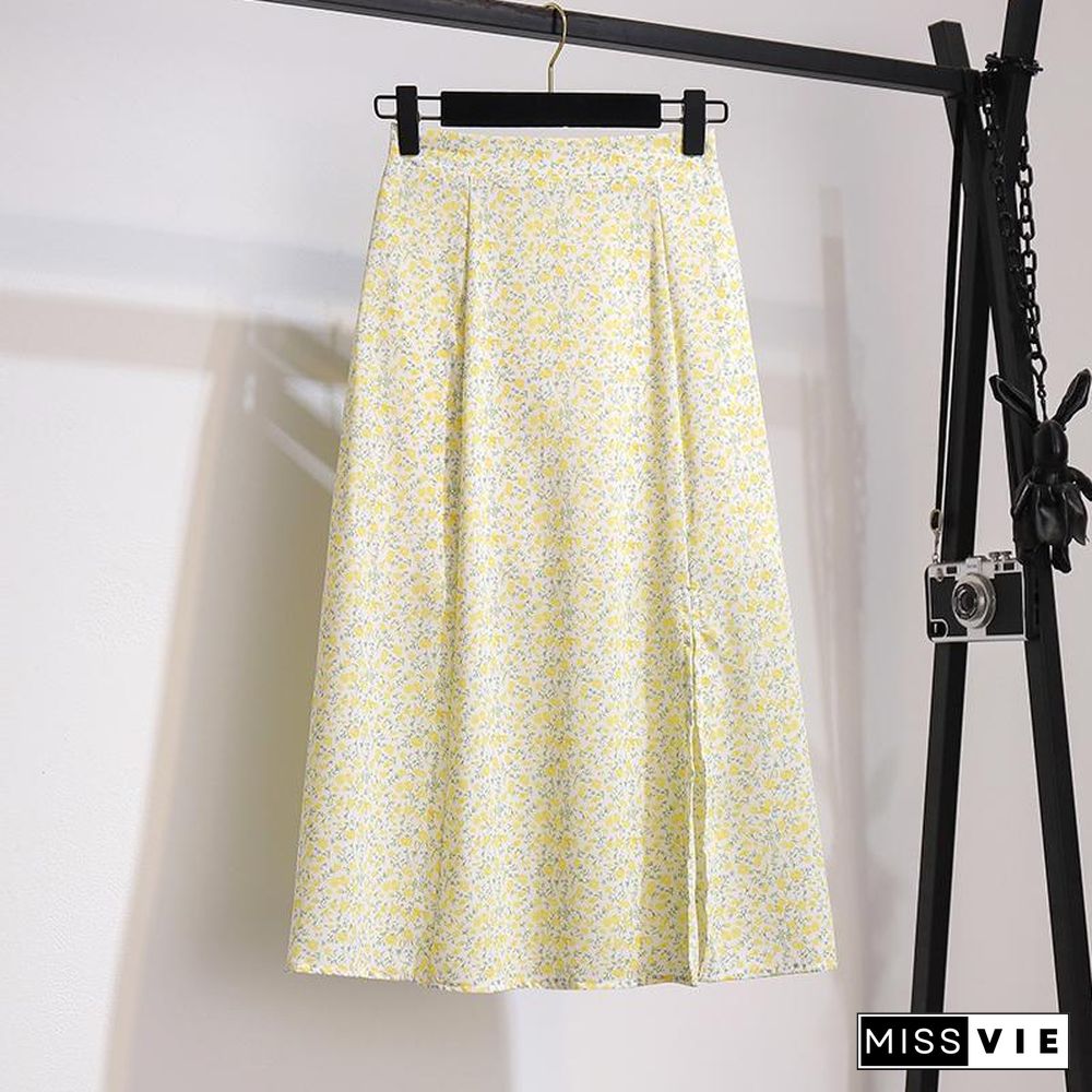 Basic Tee+Floral Print Skirt P10139