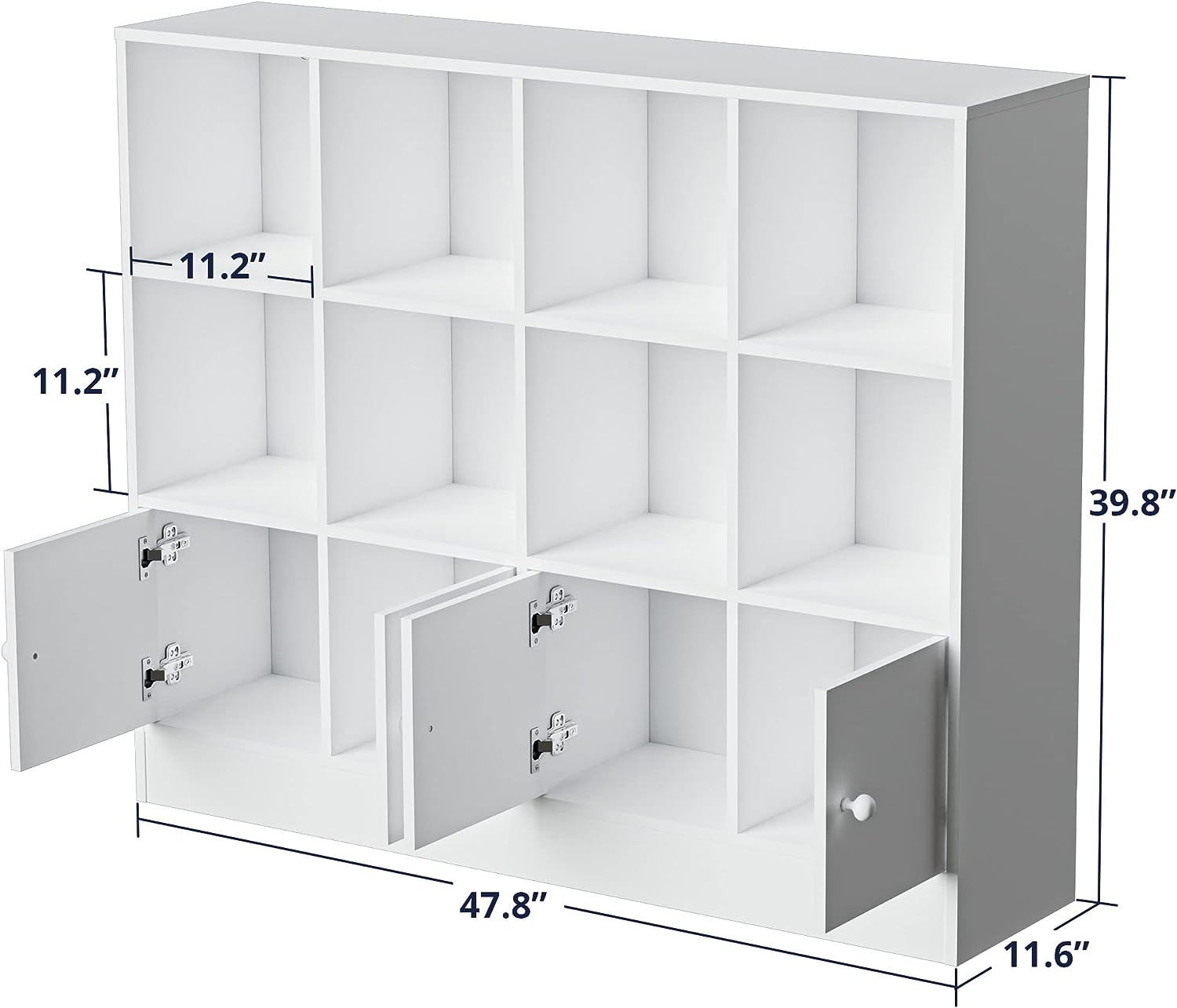 Bookshelf 2-tier Open Shelf Bookcase with 12 Compartment Shelf with Anti-Tilt Device for Bedroom, Living Room