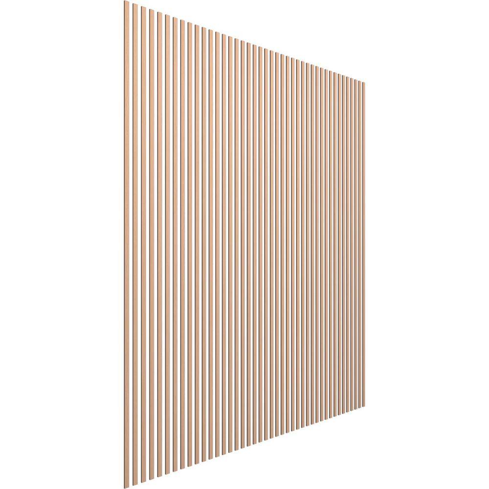 Ekena Millwork 94-in H x-14-in T Adjustable Wood Slat Wall Panel Kit w1-in W Slats Alder (contains 42 Slats) SWW84X94X0250AL