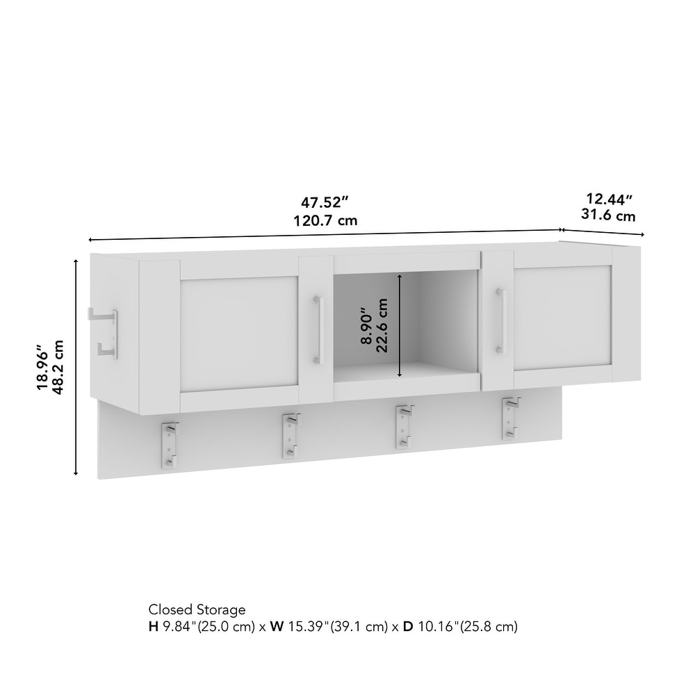 Hampton Heights 48W Wall Mounted Coat Rack by Bush Furniture