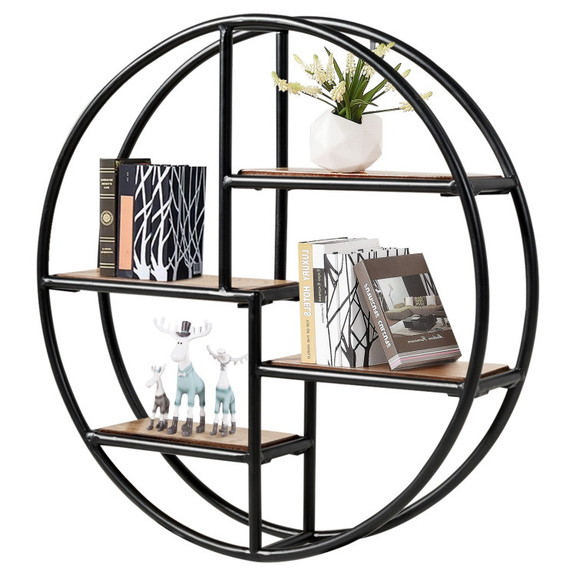 Costway 56702981 Hanging Storage Shelf Circular Wa...