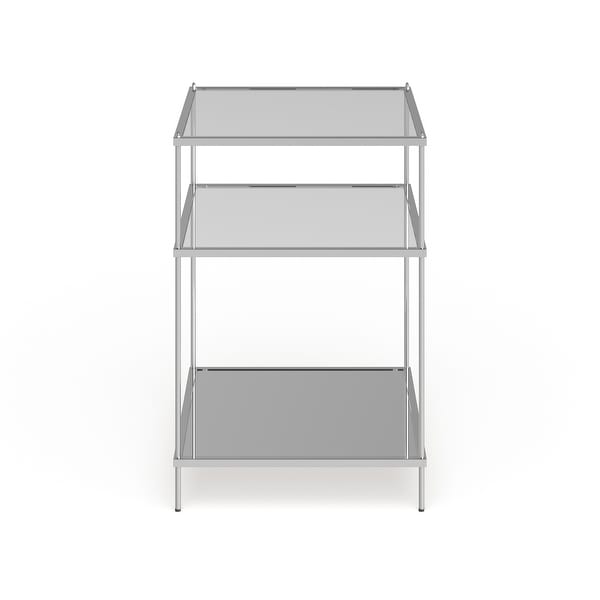 SEI Furniture Grant Glam Mirrored Side Table Chrome