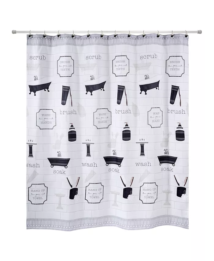 Avanti Bath Icons Whimsical Resin 13-Pc. Shower Curtain and Hooks Set