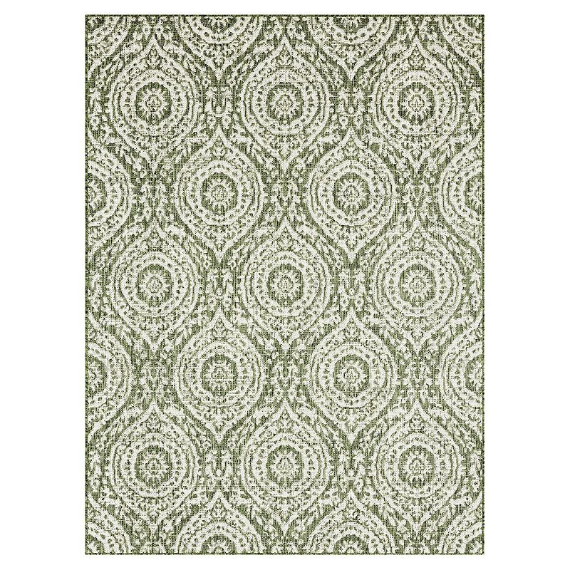 Nicole Miller New York Patio Country Zoe Moroccan Damask Indoor Outdoor Area Rug