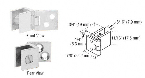 CRL EH176 Chrome Small Wall Mount Hinges