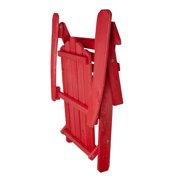 Red Classic Folding Wooden Adirondack Chair