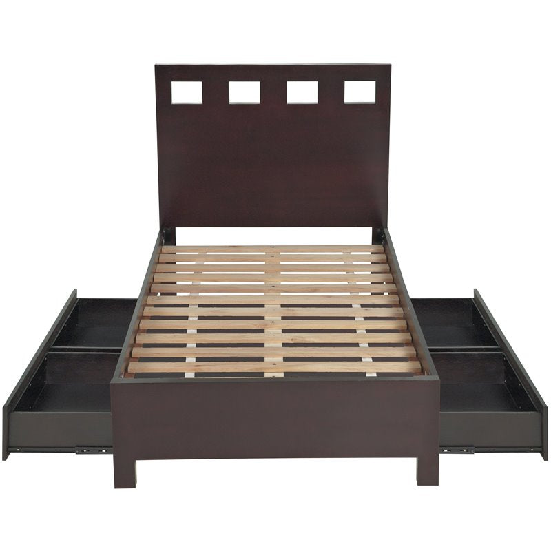 Riva Twin-size Platform Storage Bed in Espresso