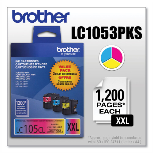 Brother LC1053PKS Innobella Super High-Yield Ink， 1，200 Page-Yield， Cyan/Magenta/Yellow