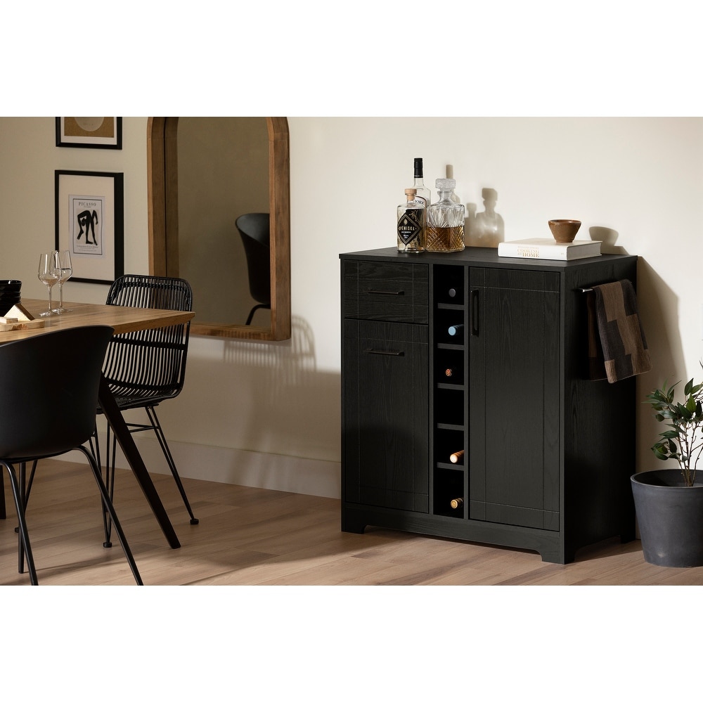 South Shore Vietti Bar Cabinet with Bottle and Glass Storage