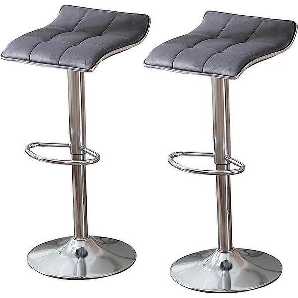 Ebello Bar Stools Set of 2 Square Backless Adjustable Tall Stools